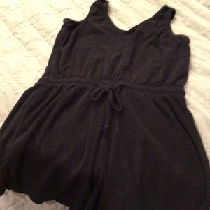 Black terry romper